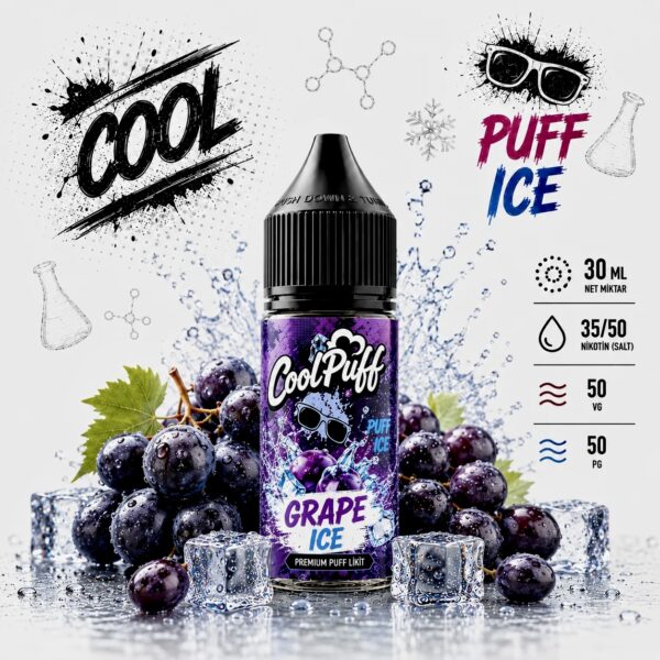 CoolPuff Grape Ice Likit buzlu üzüm aromalı puff salt likit