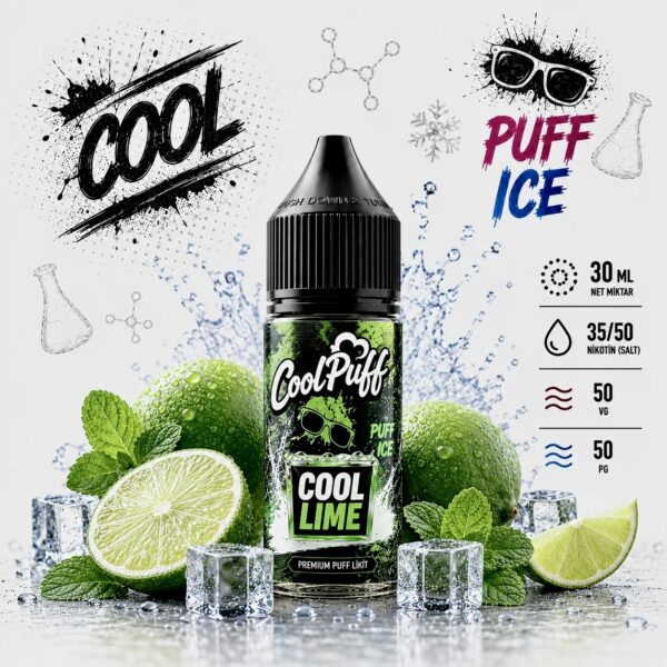 CoolPuff Cool Lime Likit lime ve nane aromalı puff salt likit