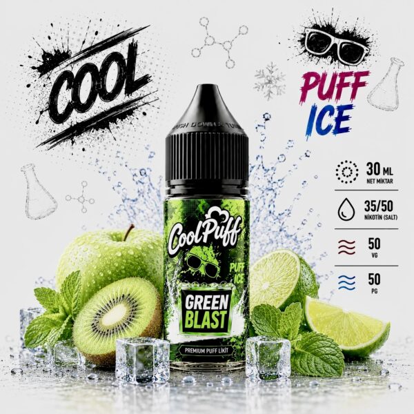 CoolPuff Green Blast Likit yeşil meyve aromalı puff salt likit