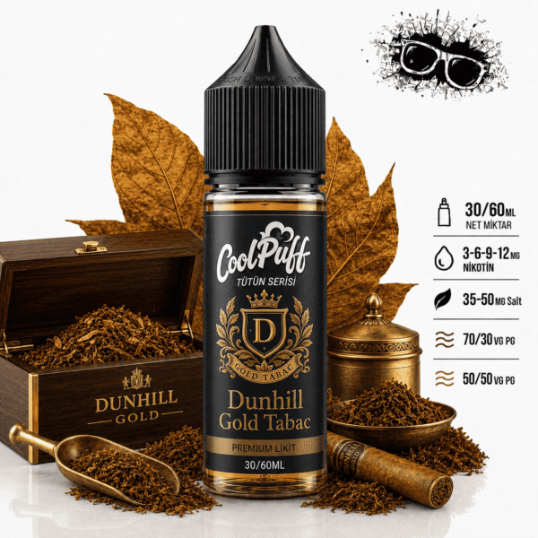 CoolPuff Dunhill Gold Tabac klasik altın tütün likiti şişesi