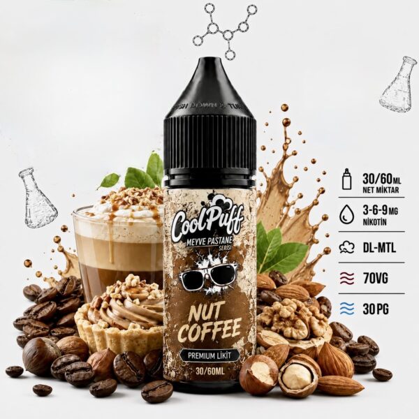 CoolPuff Nut Coffee kuruyemişli kahve likiti şişesi