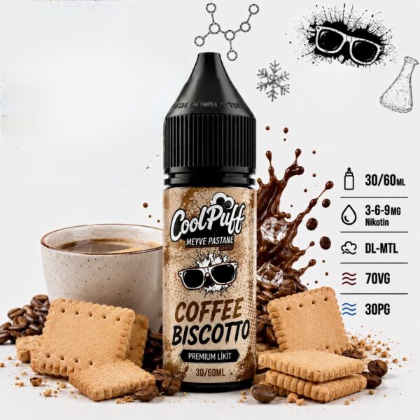 CoolPuff Coffee Biscotto kahveli bisküvili likit şişesi