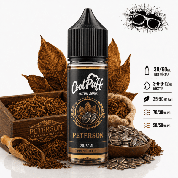 CoolPuff Peterson kavrulmuş çekirdekli tütün likiti şişesi