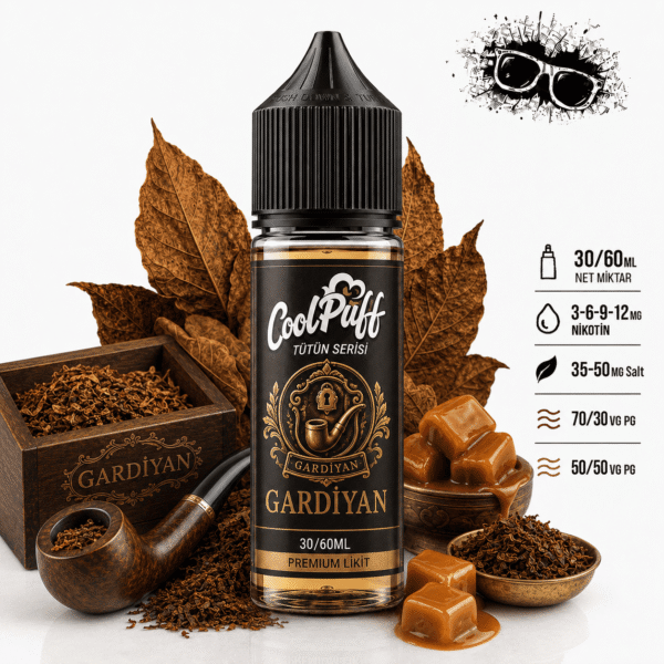 CoolPuff Gardiyan karamelli pipo tütünü likiti şişesi