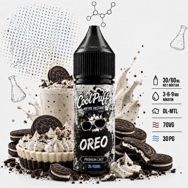 CoolPuff Oreo kakaolu bisküvili kremalı likit şişesi