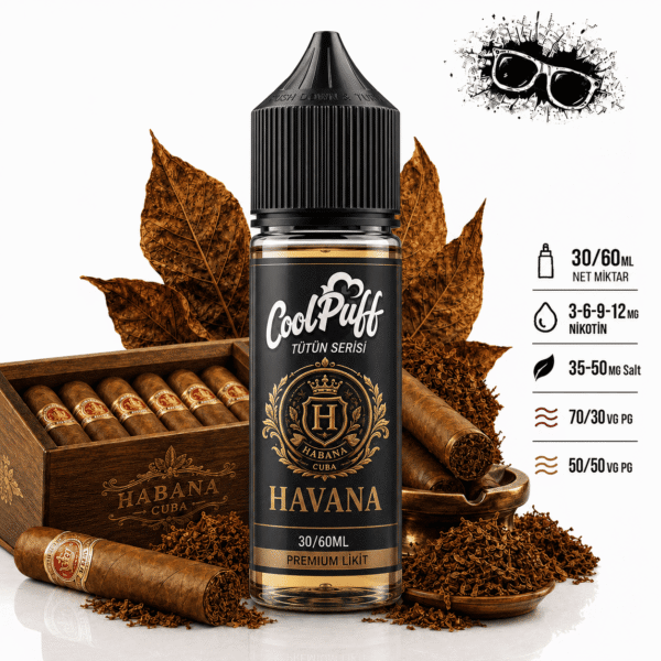 CoolPuff Havana Küba puro tütünü likiti şişesi