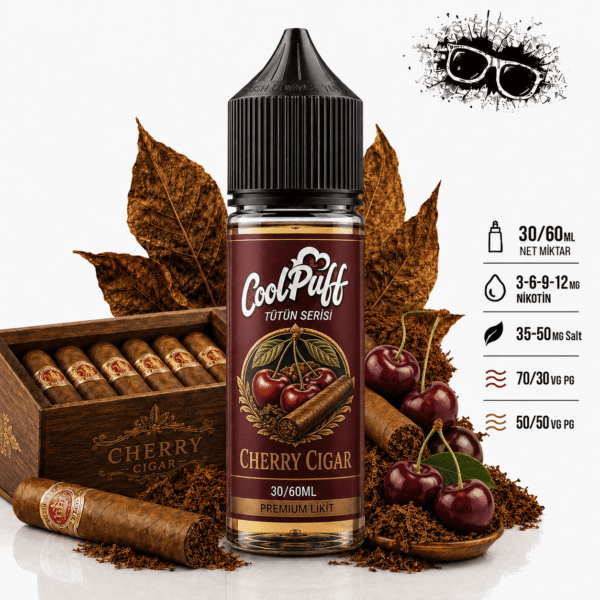 CoolPuff Cherry Cigar vişneli puro tütünü likiti şişesi